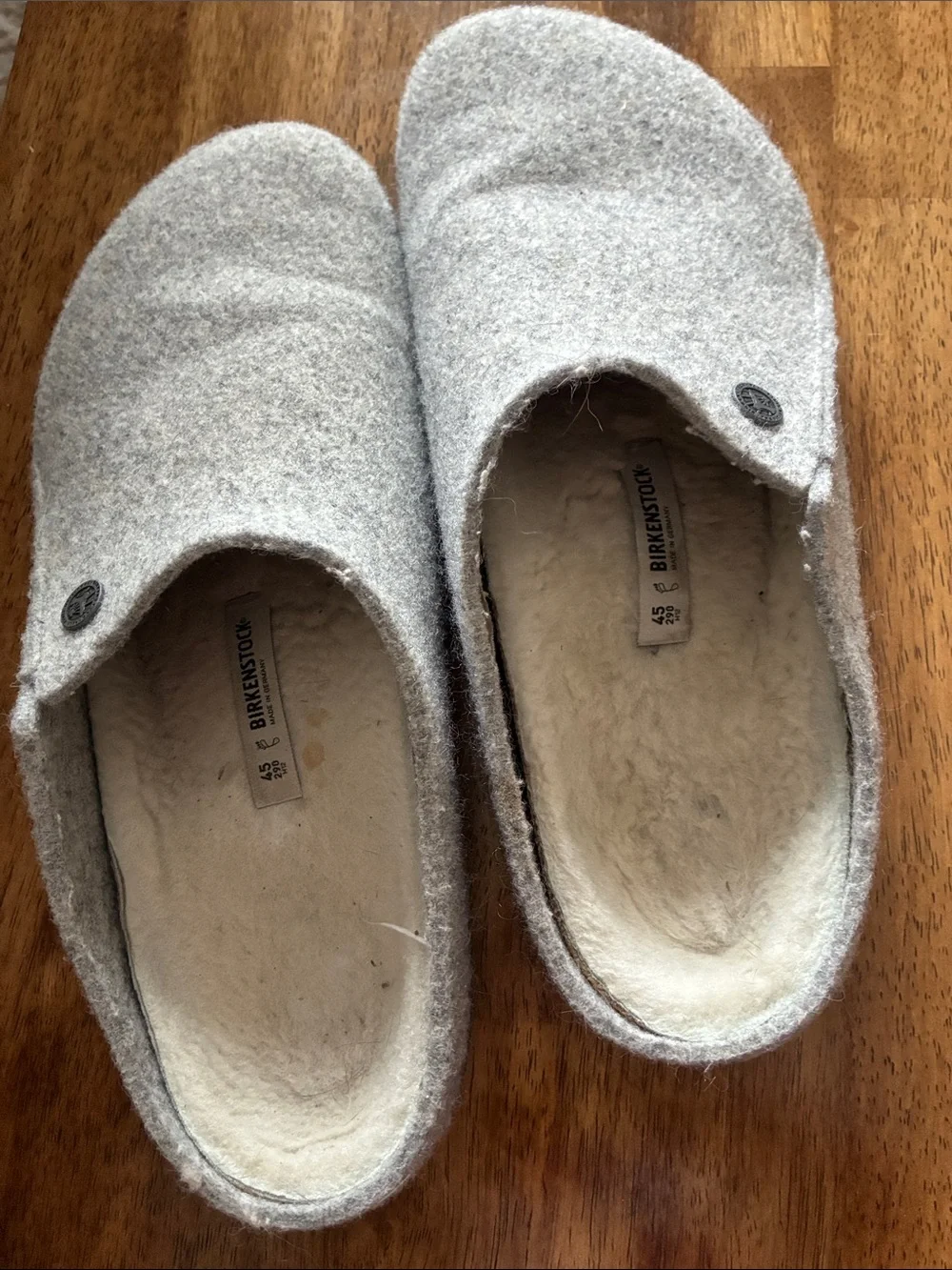 Birkenstock Shearling Gray Clogs Size 45 (men’s 11.5-12)